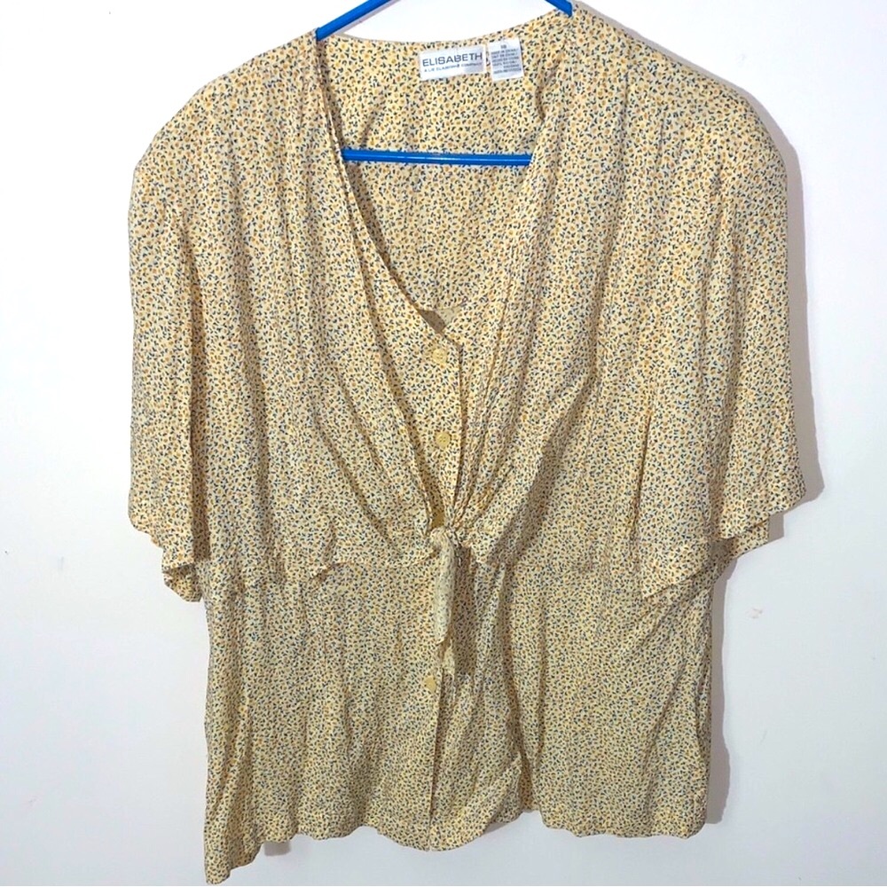 Vintage Liz Claiborne ditsy Floral Tie-Front Top